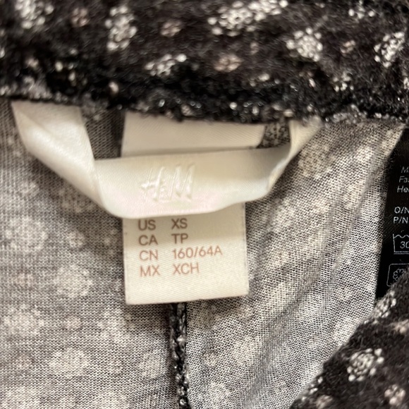 H&M Womens Black White Geometric High Rise Pants Lightweight Pockets (xs) - Picture 6 of 7